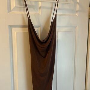 Brown and black dress